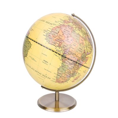 Exerz 12" World Globe Antique Metal Arc and Base Bronzed colour - Educational Geographic Earth Globe - Modern Map in Vintage Color