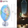 Exerz Illuminated World Globe 9.1-inch Diameter Metal Base - Political Map (Day) Constellation Globe (Night) - 2 in 1 Light up Cable Free LED lamp view 3