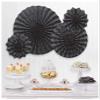 Stunning Glitter Paper Fans Black  16", 12" & 8" (Pack of 4)  Premium Quality, Easy Assembly  Perfect for Weddings, Parties & Home Decor view 1