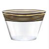 Amscan Plastic Tumblers - 9 oz. | Black & Gold Stripes | Pack of 24 view 1