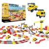 USA Toyz Snap Trax Construction Set Race Tracks for Kids and 2 LED Toy Cars- 251 Pk STEM Building Toys Bendable Race Car Track for Boys Girls, 3 Construction Trucks, Crane, Bridges, 2 Light-Up Trucks view 1