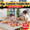 USA Toyz Snap Trax Construction Set Race Tracks for Kids and 2 LED Toy Cars- 251 Pk STEM Building Toys Bendable Race Car Track for Boys Girls, 3 Construction Trucks, Crane, Bridges, 2 Light-Up Trucks view 2