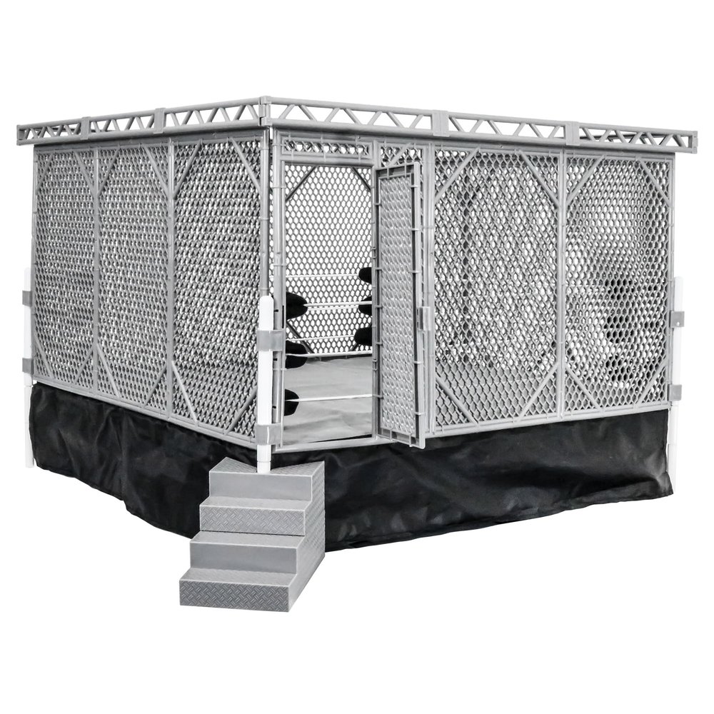 Steel Cage Playset & Wrestling Ring for Wrestling Action Figures