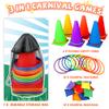 31 PCS Christmas Carnival Games, 3 in 1 Indoor Outdoor Bean Bag Ring Toss Games for Kids Birthday Party, Plastic Soft Cones Yard Lawn Game for Family Party Kid's Gift view 2