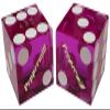 Cyber-Deals Wide Selection 19mm Craps Dice Pairs - Authentic Nevada Casino Table-Played Dice (Peppermill (Reno) - Purple Polished, Non-Matching) view 1