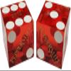 Authentic Nevada Craps Dice - Wide Selection Genuine Casino Table-Played Dice Pairs from Lake Tahoe, Reno & Other Nevada Destinations (Non-Matching, Reno Peppermill - Red Polished) view 1