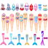 16 Sets Mermaid Tail Dresses Doll Swimsuits and Bikini Clothes Mermaid Doll Rainbow Swimwear Beach Costume for Dolls from 11.5 Inches to 12 Inches view 4