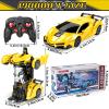 BLOOLILIES Remote Control Car for Boys 4-7 8-12 Birthday Valentines Gifts,1:18 Scale Rc Cars Transform Robot Toy Cars with 360 Rotating Led Lights & One Button Deformation Transform Car Toys for Kids view 2