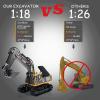 kolegend Remote Control Excavator Toy 16 Inch, 9 Channel RC Construction Vehicles Hydraulic Haulers Digger Toys Gift for 6 7 8 9 10 Years Old Kids Boys view 3