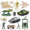 Divwa Army Men Toys for Boys 8-12, Military Soldier Army Base 160 Pcs Set Including WW2 Khaki Green Plastic and Accessories with Handbag for Kid view 2
