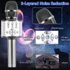 Amazmic Kids Karaoke Microphone Machine Toy Bluetooth Microphone Portable Wireless Karaoke Machine Handheld with LED Lights, Gift for Children Adults Birthday Party, Home KTV(Gray) view 4