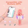 Amazmic Karaoke Microphone for Adults, Wireless Bluetooth Microphone for Singing Portable Karaoke Machine Handheld with LED Lights, Gift for Kids Adults Birthday Party, Home KTV(Rose Gold) view 3