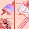 Amazmic Karaoke Microphone for Adults, Wireless Bluetooth Microphone for Singing Portable Karaoke Machine Handheld with LED Lights, Gift for Kids Adults Birthday Party, Home KTV(Rose Gold) view 4