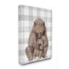 Stupell Industries Bear and Cub Nursery Illustration Grey Farmer Plaid, Designed by Daphne Polselli Wall Art, 16 x 20, Canvas view 1
