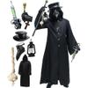 Absolute Vibe Plague Doctor Bird Mask and Hat Combo Set Halloween Costume Steampunk Cosplay Props (L, BLACK-001) view 1