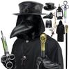Absolute Vibe Plague Doctor Bird Mask and Hat Combo Set Halloween Costume Steampunk Cosplay Props (S, BLACK-001) view 2