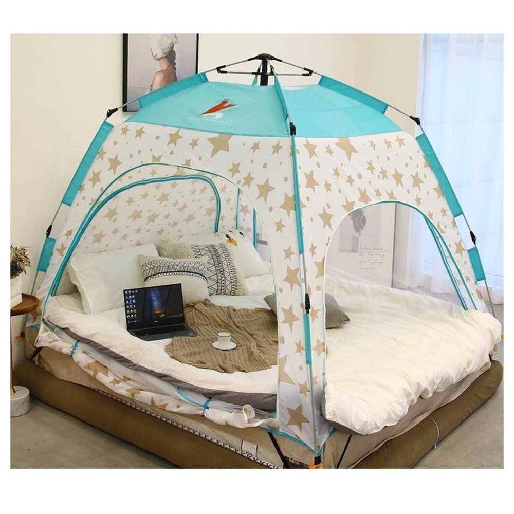 Children's Tent, Fully Automatic Opening and Closing Game House Multifunction Indoor (Color : White, Size : 200180155cm)