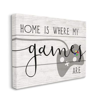Stupell Industries Home is Where My Games are Quote Rustic Play Design