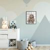 Bear and Cub Nursery Illustration Grey Farmer Plaid view 2