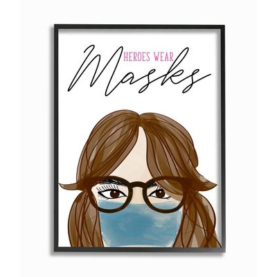 Stupell Industries Heroes Wear Masks Doctor Nurse Healthcare Quote
