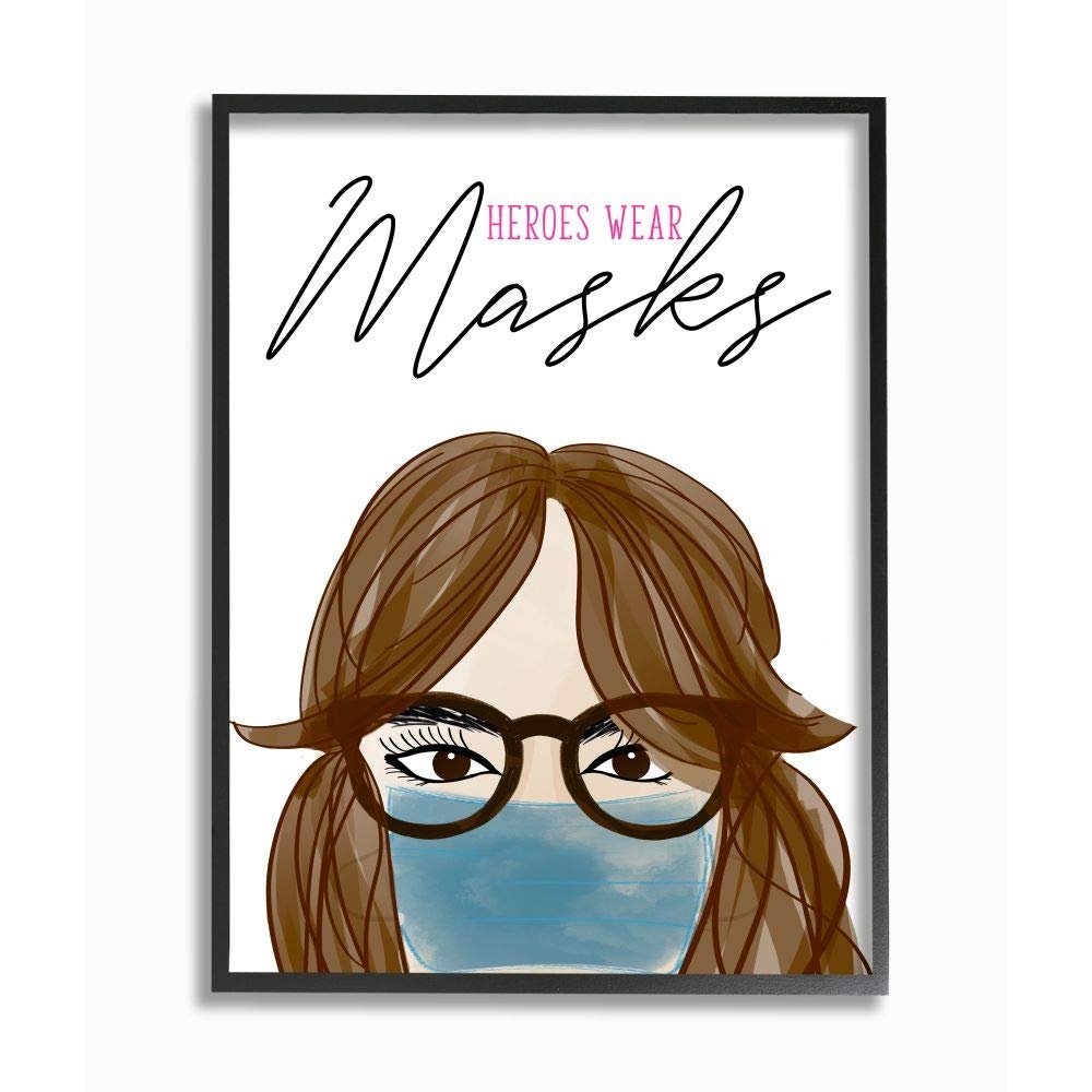 Stupell Industries Heroes Wear Masks Doctor Nurse Healthcare Quote