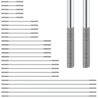 Rustark 25 Pcs M3 304 Stainless Steel Pushrod Connector Set Double End Threaded Rod for DIY RC Car, Boat, Car, Airplane, Helicopter Model(45mm, 75mm, 100mm, 120mm,200mm)