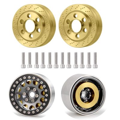 RCLions 4pcs Brass RC Wheel Weight Block 56g Counterweight Upgrade Parts for 1.9" 2.2" Beadlock Wheels