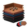 SHYVIA Dice Tray for RPG DND Table Games Metal Dice Rolling Tray Holder Dice Storage Box Larger Size Double Sided Folding PU Leather and Velvet 4 Pieces view 1
