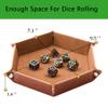 SHYVIA Dice Tray for RPG DND Table Games Metal Dice Rolling Tray Holder Dice Storage Box Larger Size Double Sided Folding PU Leather and Velvet 4 Pieces view 2