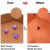 SHYVIA Dice Tray for RPG DND Table Games Metal Dice Rolling Tray Holder Dice Storage Box Larger Size Double Sided Folding PU Leather and Velvet 4 Pieces view 3