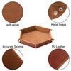 SHYVIA Dice Tray for RPG DND Table Games Metal Dice Rolling Tray Holder Dice Storage Box Larger Size Double Sided Folding PU Leather and Velvet 4 Pieces view 4