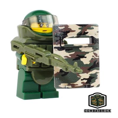 Woodland Juggernaut - Heavily Armored Opposition Soldier - Custom Army Builder Military Minifigure by CombatBrick