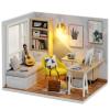 piberagi DIY Miniature Dollhouse Kit, 1:32 Scale Creative Room Mini Wooden Doll House with Furniture Plus Dust Proof for Kids Teens Adults(Study Room) view 1