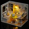 piberagi DIY Miniature Dollhouse Kit, 1:32 Scale Creative Room Mini Wooden Doll House with Furniture Plus Dust Proof for Kids Teens Adults(Study Room) view 2