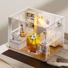 piberagi DIY Miniature Dollhouse Kit, 1:32 Scale Creative Room Mini Wooden Doll House with Furniture Plus Dust Proof for Kids Teens Adults(Study Room) view 3