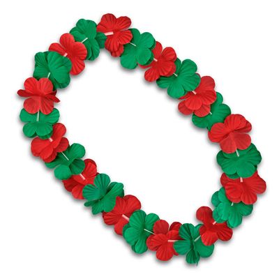 Set of 12 Non-Light-Up Christmas Leis Hawaiian Flower Necklace by FlashingBlinkyLights