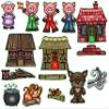 Three Little Pigs Story Set Flannel Felt Board Figures 14 Pieces PRECUT Plus Activity Pages Preschool Toddlers (Medium) view 1