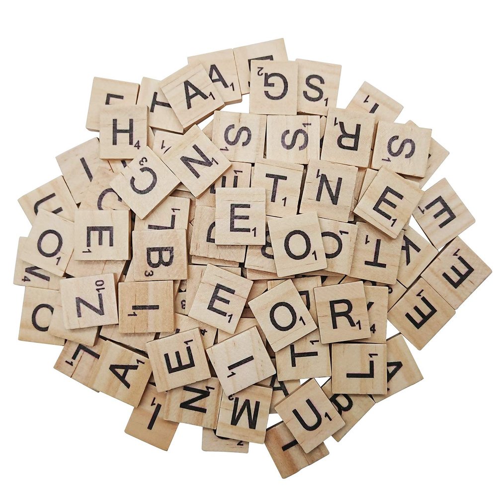 1000PCS Wooden Tiles, Letters for Crafts, Making Alphabet Coasters.