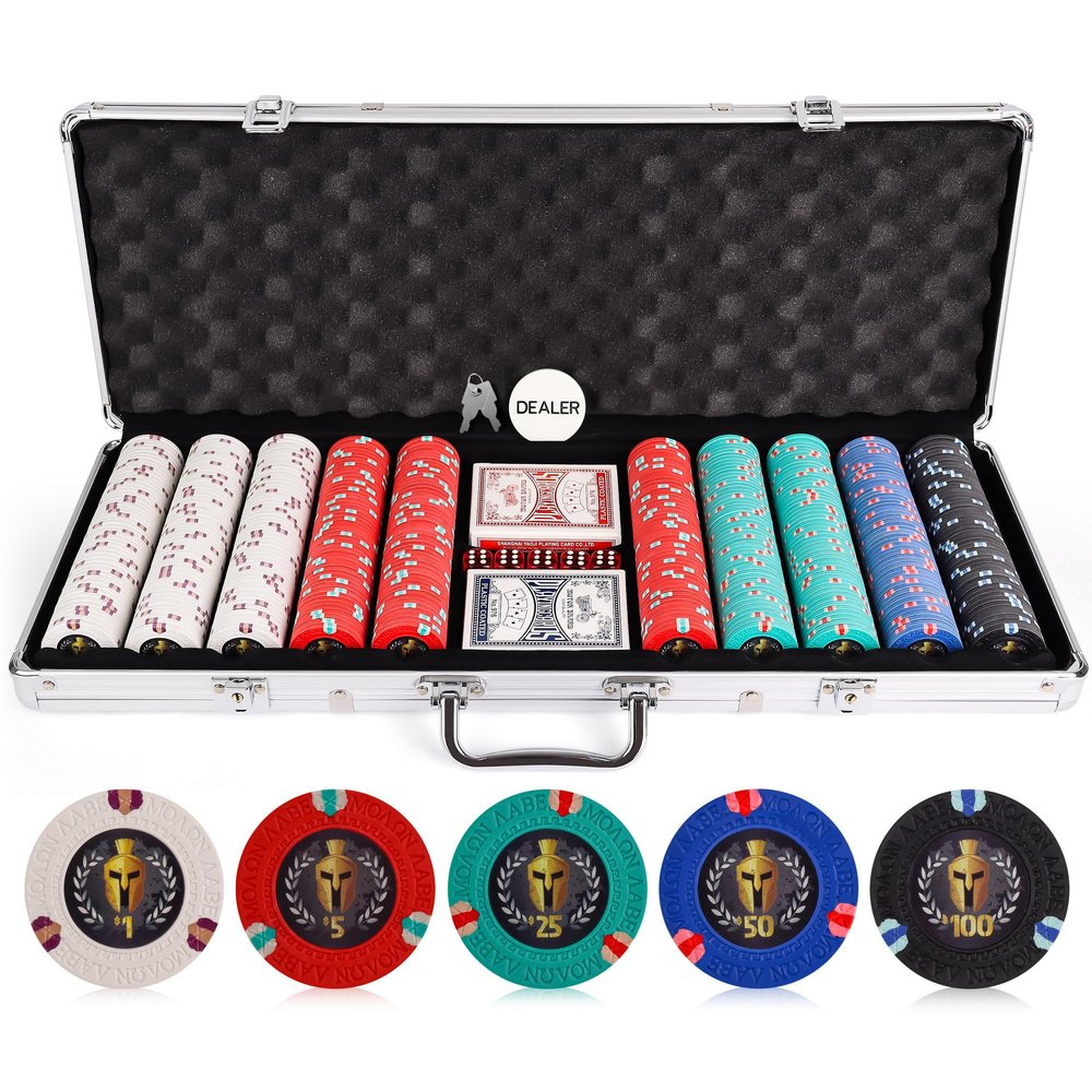 Versa Games 500pc Spartan Poker Chips Set - Exclusive Molon Labe Design - Casino Quality Heavy Weight Chips - Ultimate Poker Set