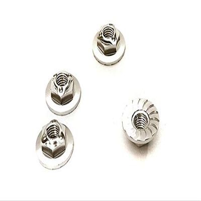 Integy Realistic M4 Size Machined 4mm Serrated Wheel Nuts Flanged for Most 1/10 Scale