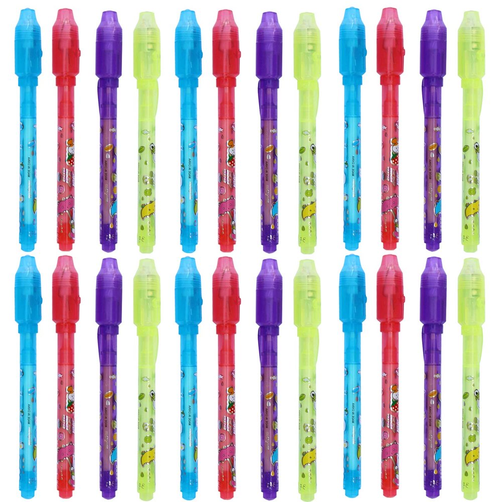 VOVRU 24 Pack Invisible Ink Pen with Purple Light Upgraded Spy Pen Secret Message Magic Markers Children's Day Gift Student Gift from Teacher for Boys Grils Kids Birthday Party Favor