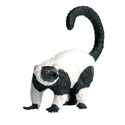 JOKFEICE Realistic Animal Figures Ruffed Lemur Figurines, Science Project, Cake Topper, Early Educational Toys Birthday for Toddlers Kids Age 3 4 5