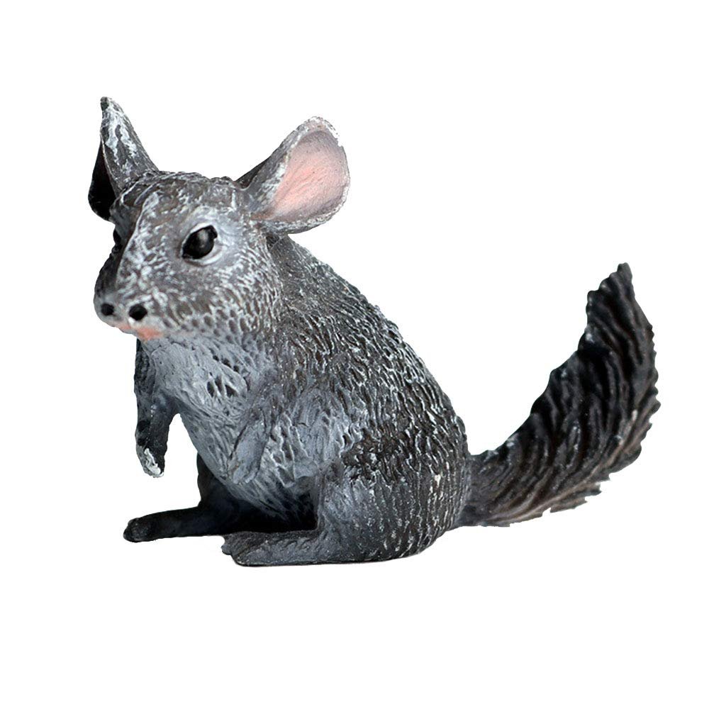 FLORMOON Realistic Animal Figures Chinchilla Lanigera Figurines, Science Project, Cake Topper, Early Educational Toys Birthday for Toddlers Kids Age 3 4 5