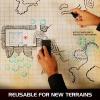 ENHANCE RPG Grid Mat - Tabletop DND Map (24x36 inch) Role Playing Dry Erase DND Mat Complete Gaming Set for Masters and Starters, Erasable Parchment Battle Grid Game Mat with Travel Pouch, Marker Kit view 3