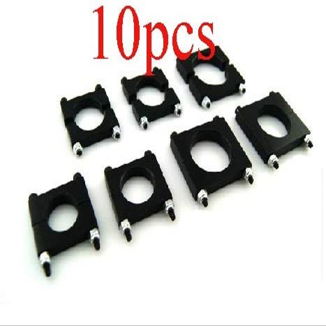 Parts & Accessories 10PCS Aluminum Alloy 10/12/16/20/22/25/30mm Pipe Clamp Tubing Clip Carbon Tube Fixing Connector Adapter for RC Plant UAV Drone - (Color: 10PCS 12mm)