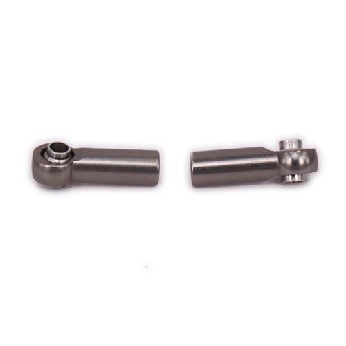 Parts & Accessories 2Pcs Alloy Tie Rod Link Ball Head M2.5 for Rc Hobby Model Car Tie Rod End N10215 Reciprocal Thread Positive and Negative Thread - (Color: Titanium)