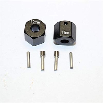 Parts & Accessories GPM 2PCS Aluminum Alloy Wheel Hex 12mm Drive Adapter for RC AXIAL SCX10 II 90046 Crawler Car Parts - (Color: Black)
