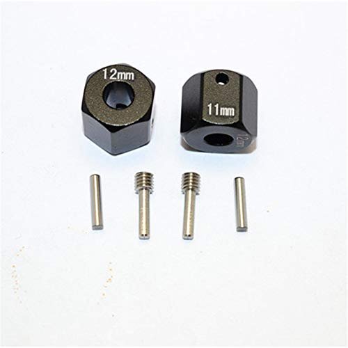 Parts & Accessories GPM 2PCS Aluminum Alloy Wheel Hex 12mm Drive Adapter for RC AXIAL SCX10 II 90046 Crawler Car Parts - (Color: Black)