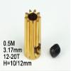 Parts & Accessories RC Model Metal Pinion Gear 0.5M 3.17mm(Hole Diameter) 12T/13T/14T/15T/17T/18T/19T/20T Height:10mm/12mm - (Color: 0.5M 3.17MM 20T 10MM) view 1
