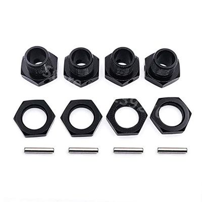 Parts & Accessories HSP 1/8 Scale Models Spare Parts Tyre Tires Adapter Wheel Nut 4pcs/lot 17mm Aluminum Hex Hubs with Pins Set Screws for RC Car - (Color: Black)